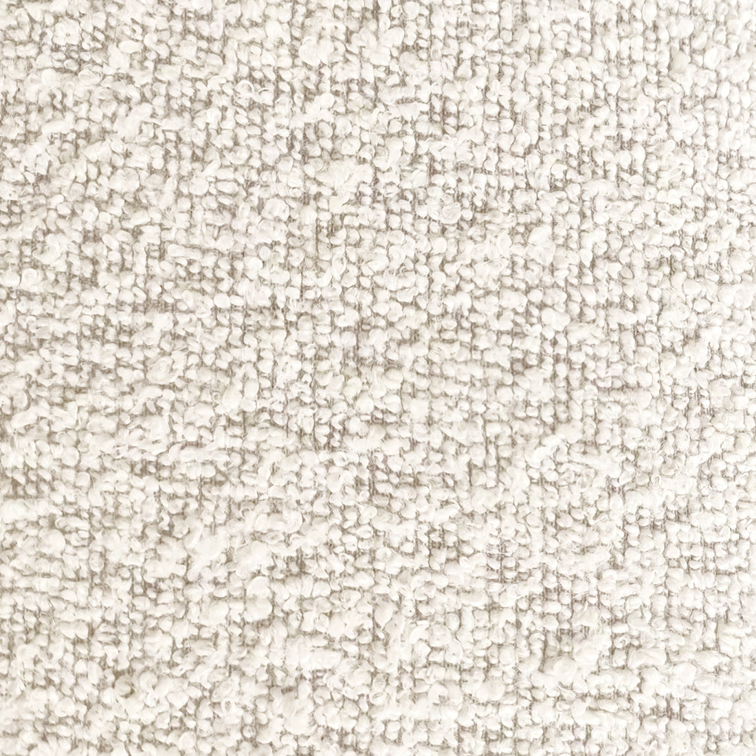 Close-up of Parisa 4 Seater Tufted Boucle Sofa Set in Cream White, showcasing its textured bouclé fabric with visible yarn loops, highlighting the sofa's luxurious and elegant tufted design.