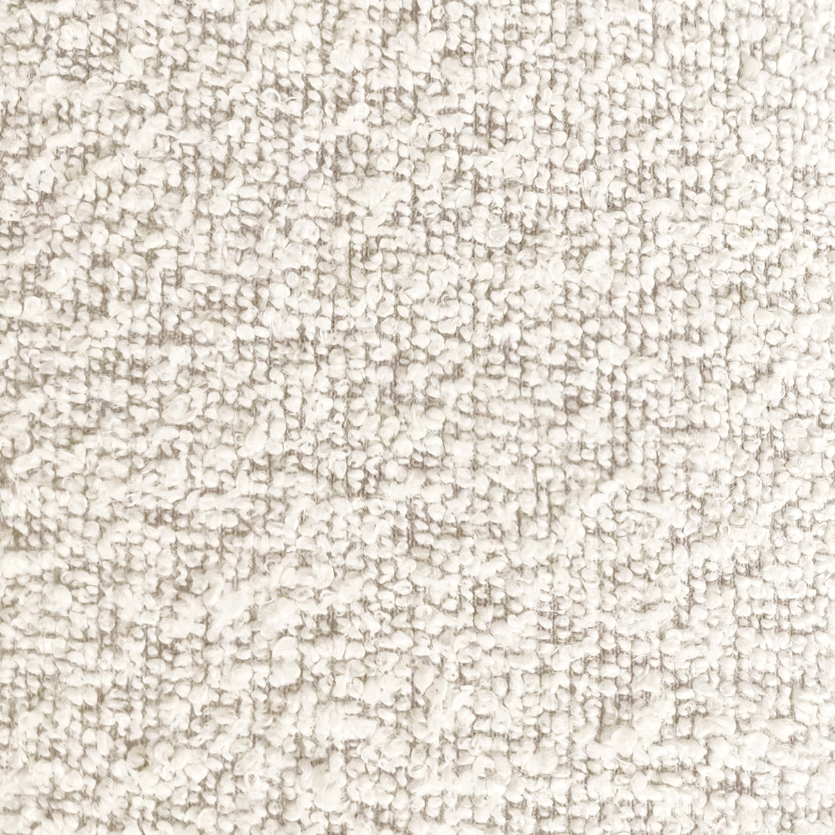 Close-up of Parisa 4 Seater Tufted Boucle Sofa Set in Cream White, showcasing its textured bouclé fabric with visible yarn loops, highlighting the sofa's luxurious and elegant tufted design.