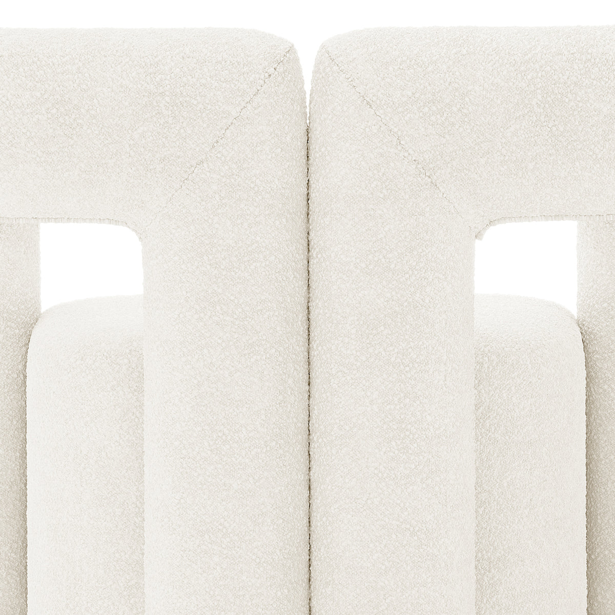 Safi Boucle Curved Occasional Accent Chair - Eggshell White