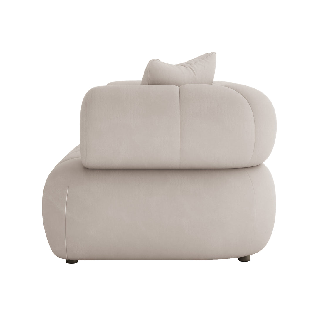 Samira 5 Seater Velvet Sofa Set - Warm Beige, showcasing its plush velvet upholstery and elegant design, highlighting the luxurious cushioning and refined craftsmanship of this stylish sofa.