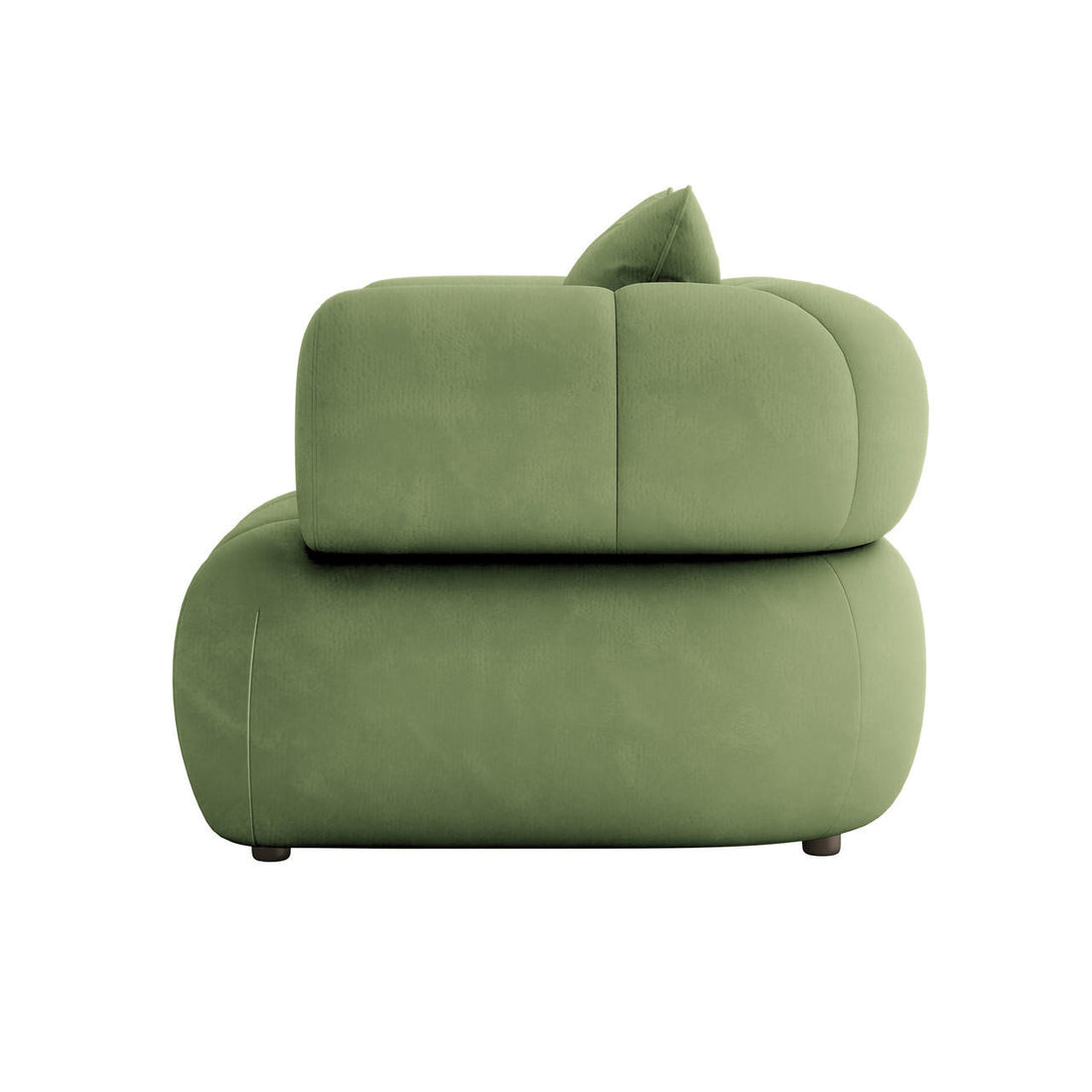 Samira 6 Seater Velvet Sofa Set Prasinous Green, highlighting the plush texture and intricate design of the velvet upholstery, showcasing the luxurious elegance of the sofa's construction.