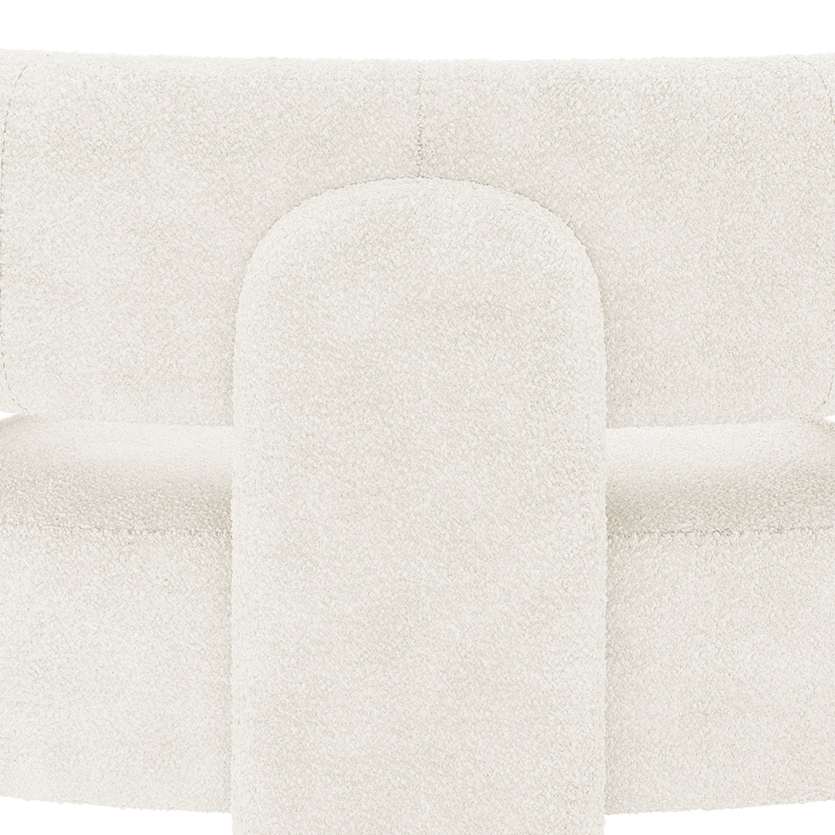 Seto Boucle Curved Occasional Accent Chair - Eggshell White