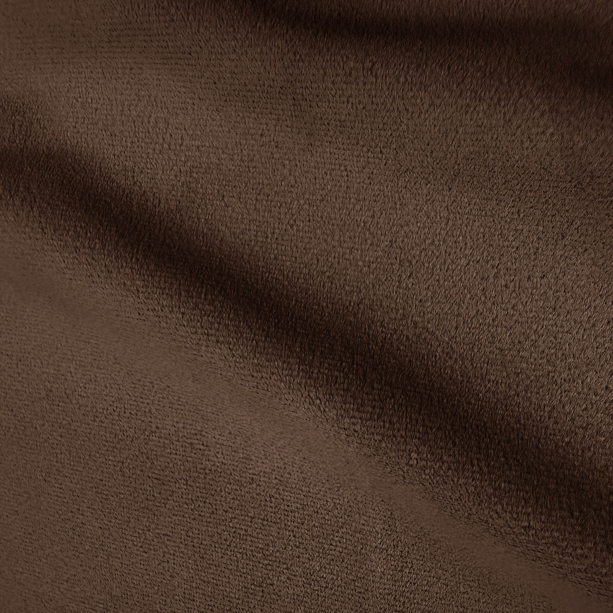 Close-up of warm taupe brown velvet upholstery texture showing soft pile and subtle shading variations