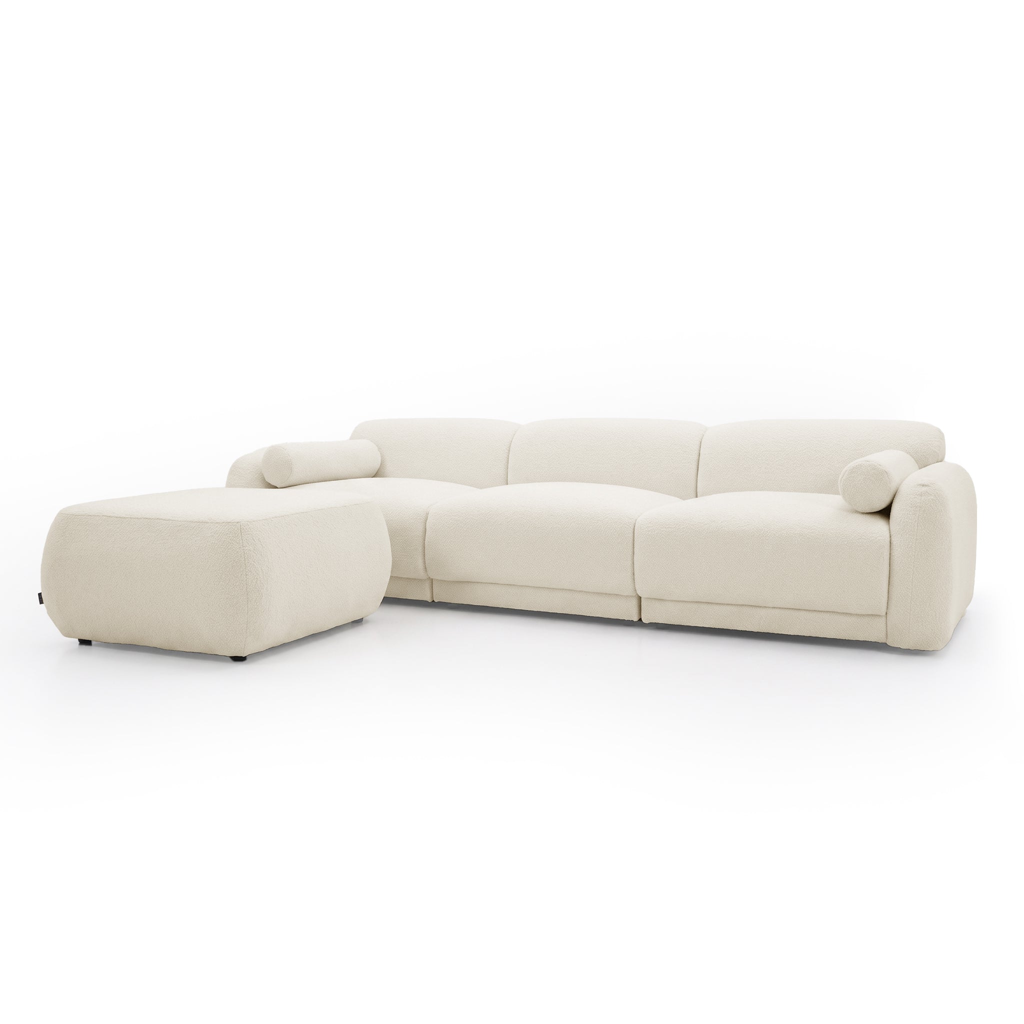 Modular sofa and ottoman set on white background