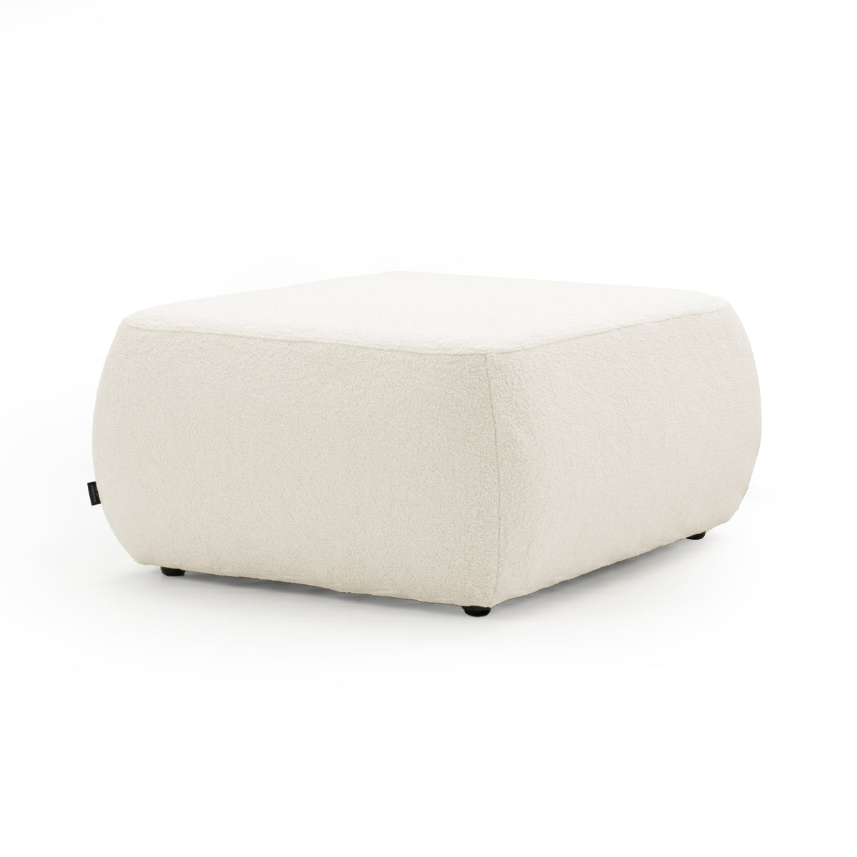 Square contemporary ottoman on white background