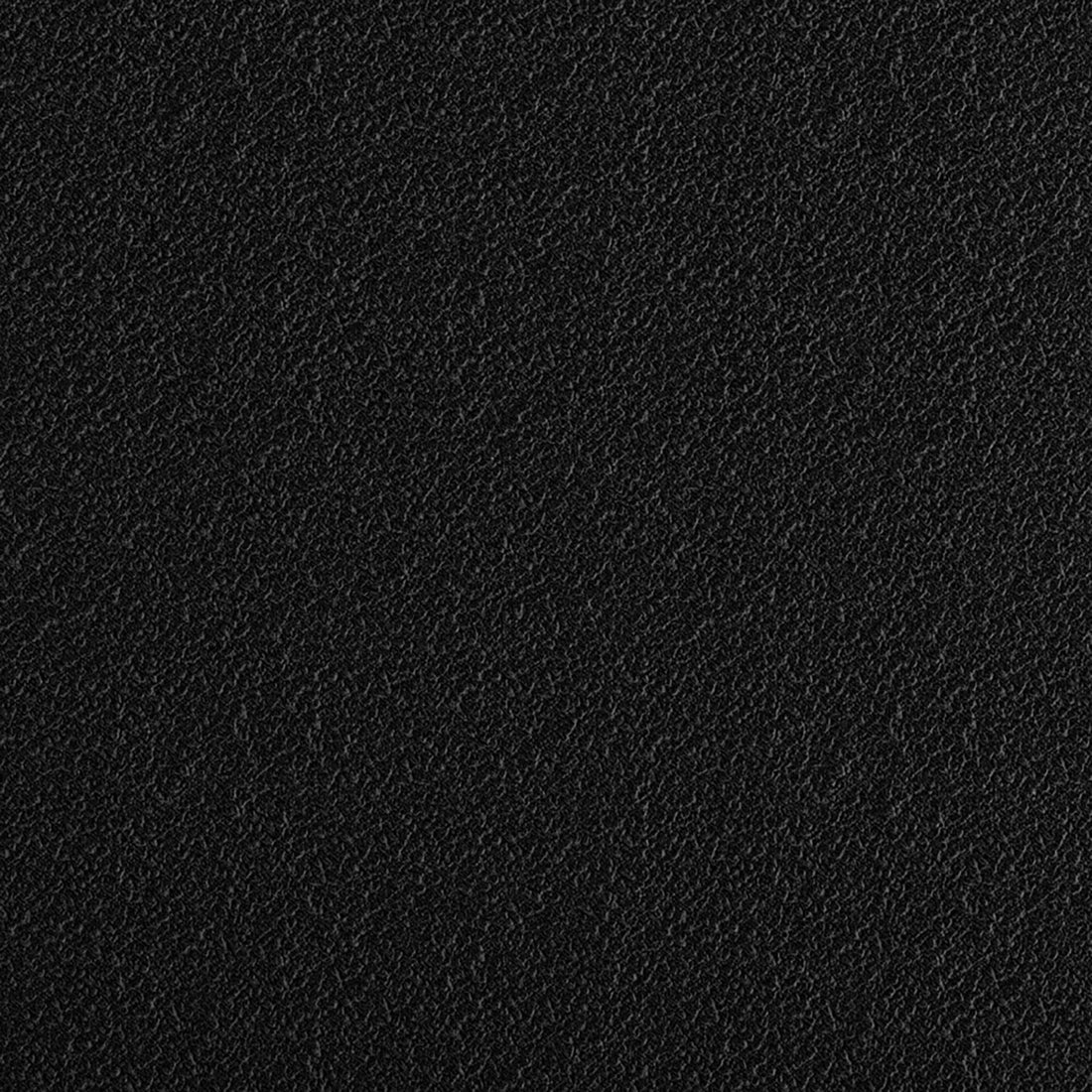 Zamira Large Boucle Storage Ottoman Bench features a close-up of its finely textured surface, showcasing the subtle grain pattern of the luxurious black leather-like material.