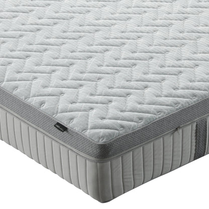 Nearly full mattress displayed on a white background