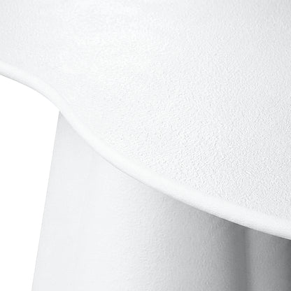 Close-up of a white textured curved product edge on a white background