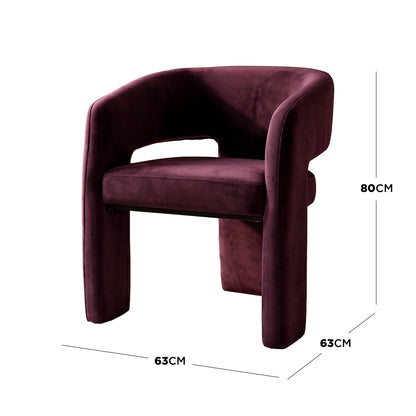 Full chair on white background with dimensions labeled