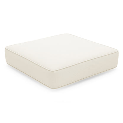 Close-up of Vernon Sofa Cushion Covers in Cream White, showcasing thick, neatly piped upholstery on a square cushion, designed for a seamless fit over existing Vernon outdoor sofa cushions.