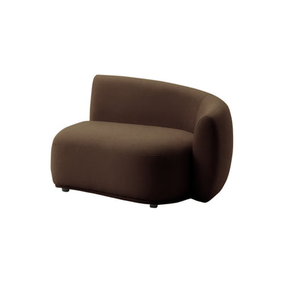 Brown accent chair on white background