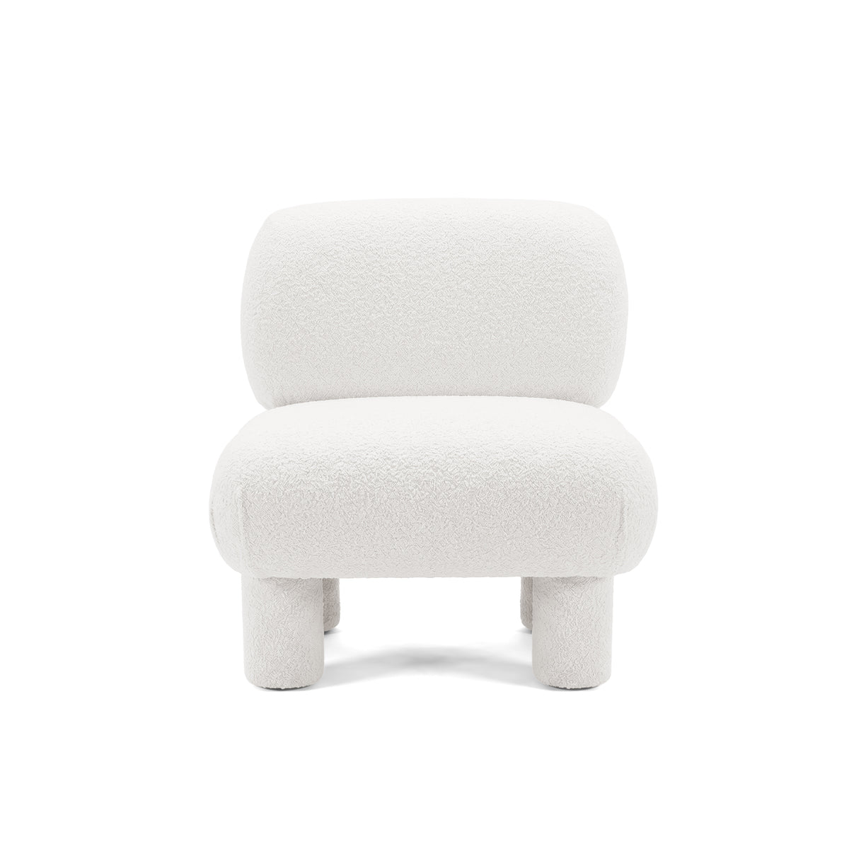 Front view of accent chair on white background