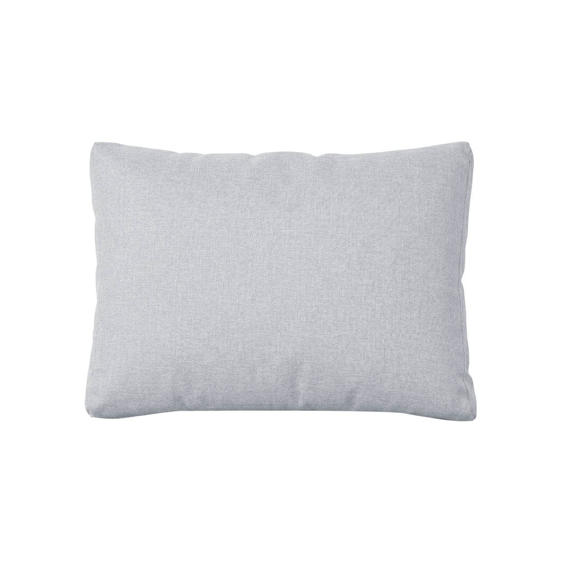 Light grey rectangular pillow front view on white background