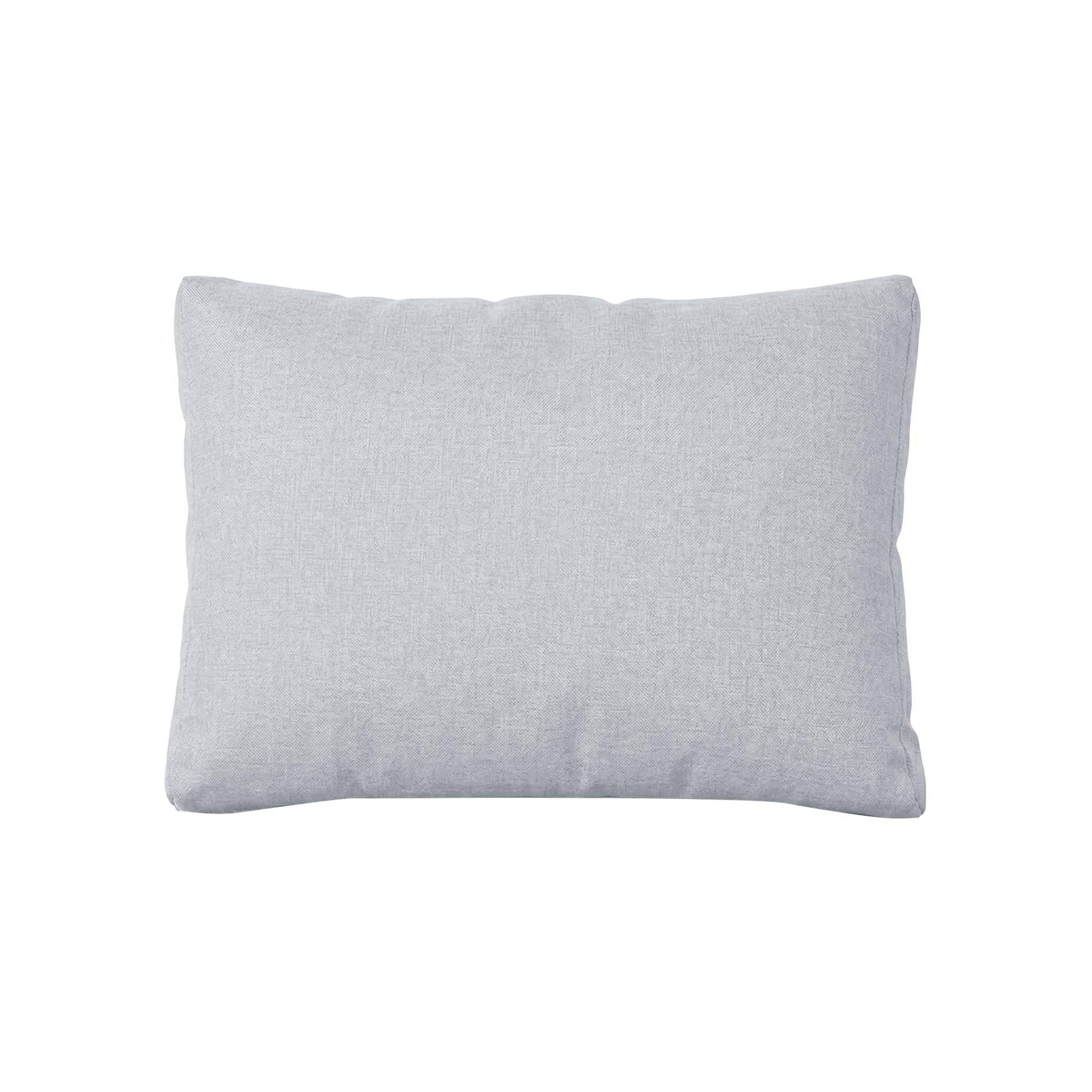 Light grey rectangular pillow front view on white background