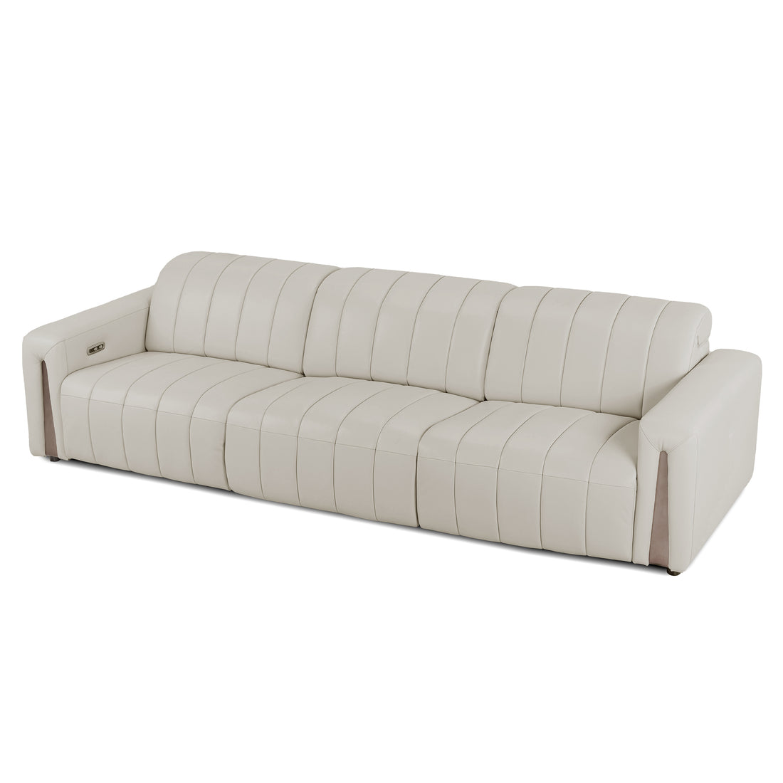 Light beige three-seater sofa on a white background.