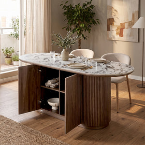 Viola 200cm Dining Table with Storage in Walnut