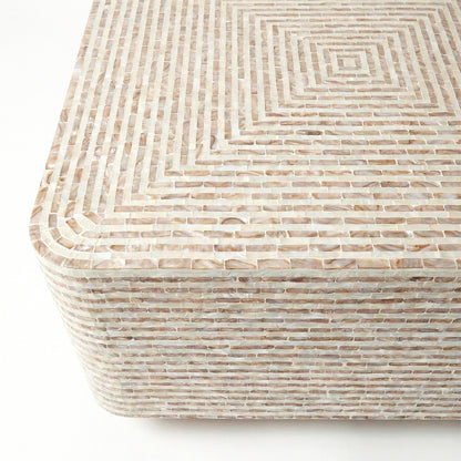 Close-up of intricate mosaic pattern on white background