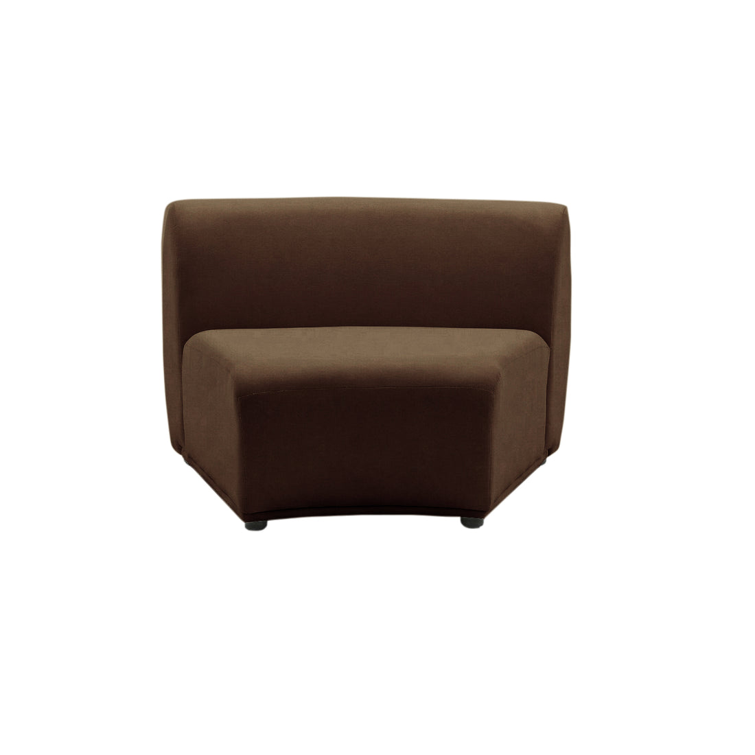 Corner sofa piece on white background, front view
