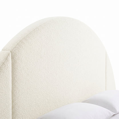 Close-up of an upholstered headboard on a white background