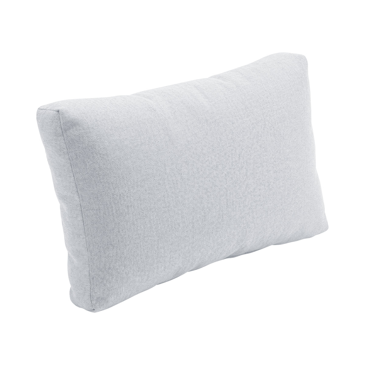 Light grey rectangular pillow on a white background
