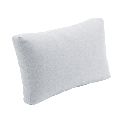 Light grey rectangular pillow on a white background