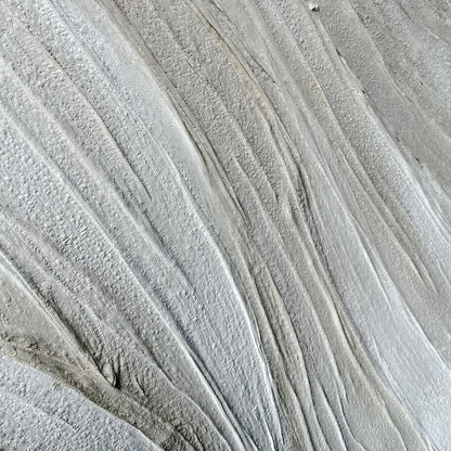 Close-up of Anya Canvas Wall Art 105 x 105cm in White, showcasing its ridged, swirl-patterned textured surface, hand-finished for a premium, gallery-like presence, enhancing depth and warmth in your space.