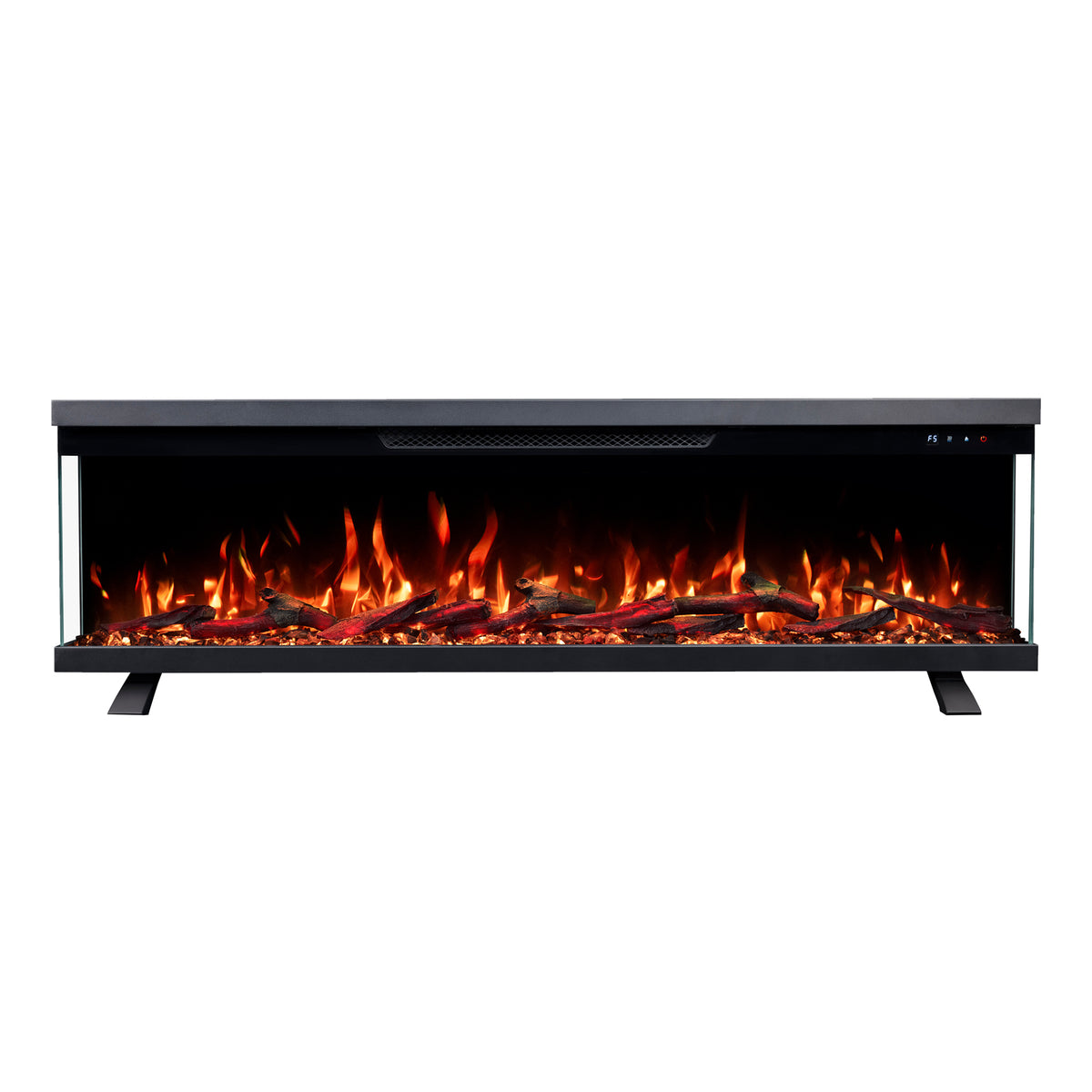 LEFBERIDA 60-inch electric fireplace on white background with front view