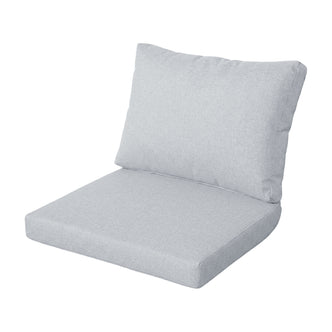 Two-piece light grey cushion set on white background