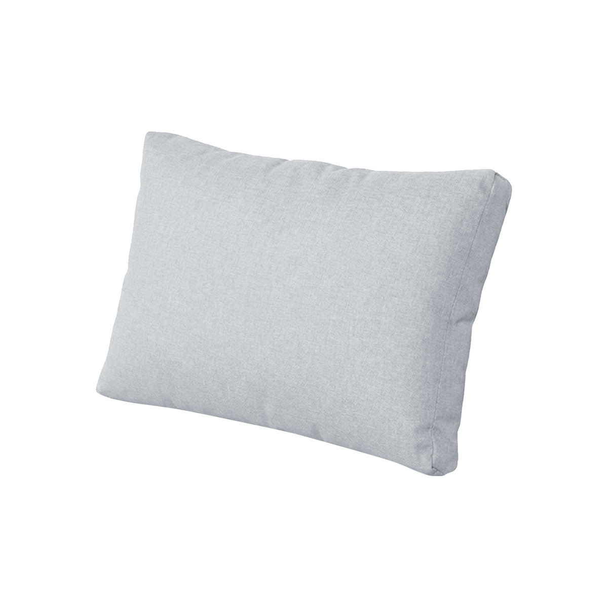 Light gray rectangular pillow on white background