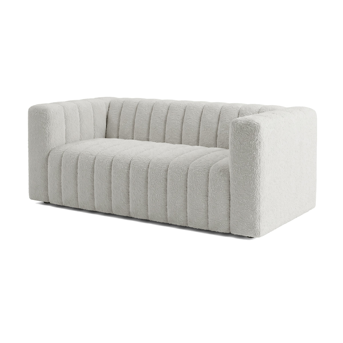 Light gray modern sofa on a white background at a slight angle