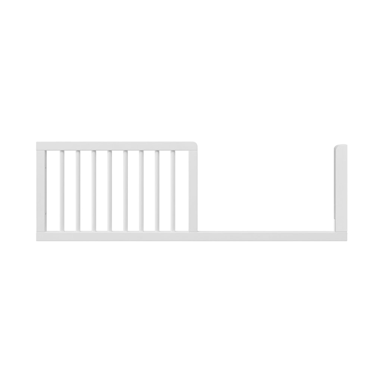 White bed guard rail piece on a white background
