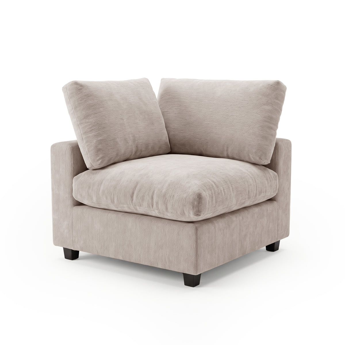 Upholstered corner chair photographed on a white background.