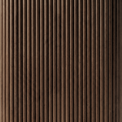 Close-up of vertical wood slat texture on a furniture surface
