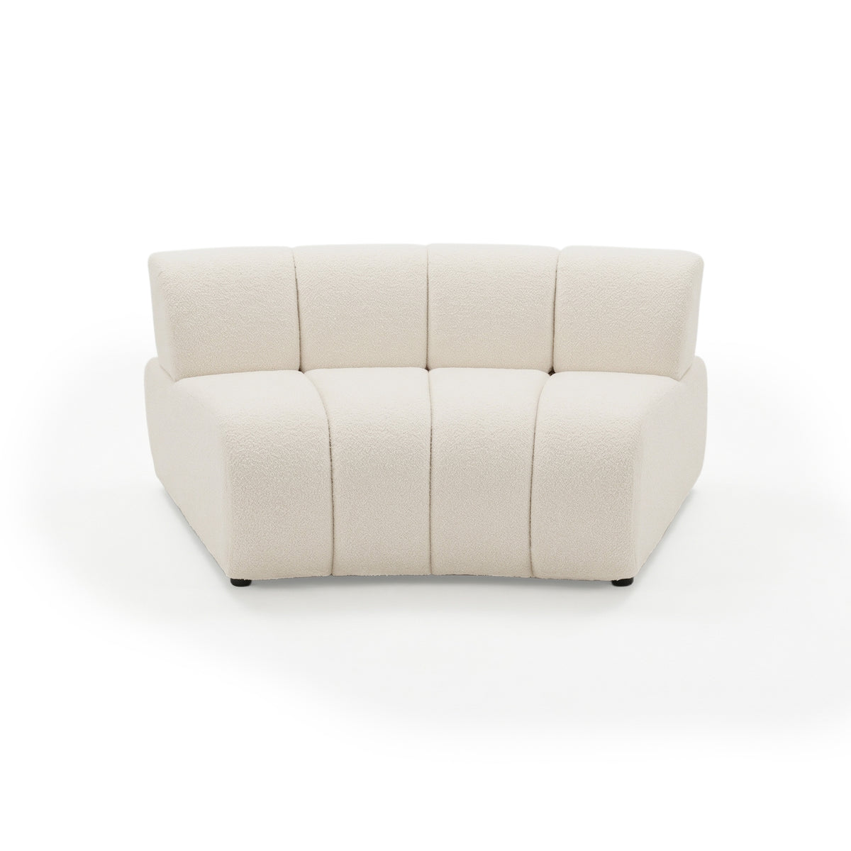 Off-white modular corner sofa section on white background