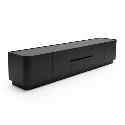 Black minimalist sideboard on a white background