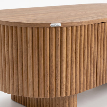 Close-up of a wooden table detail on a white background