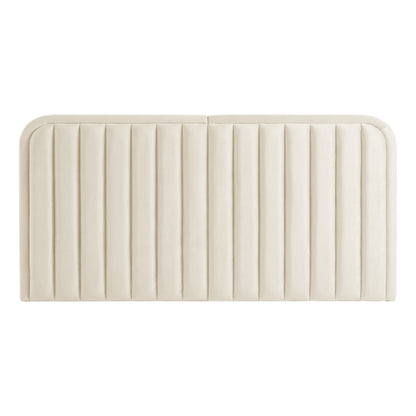 Contemporary upholstered headboard against a white background