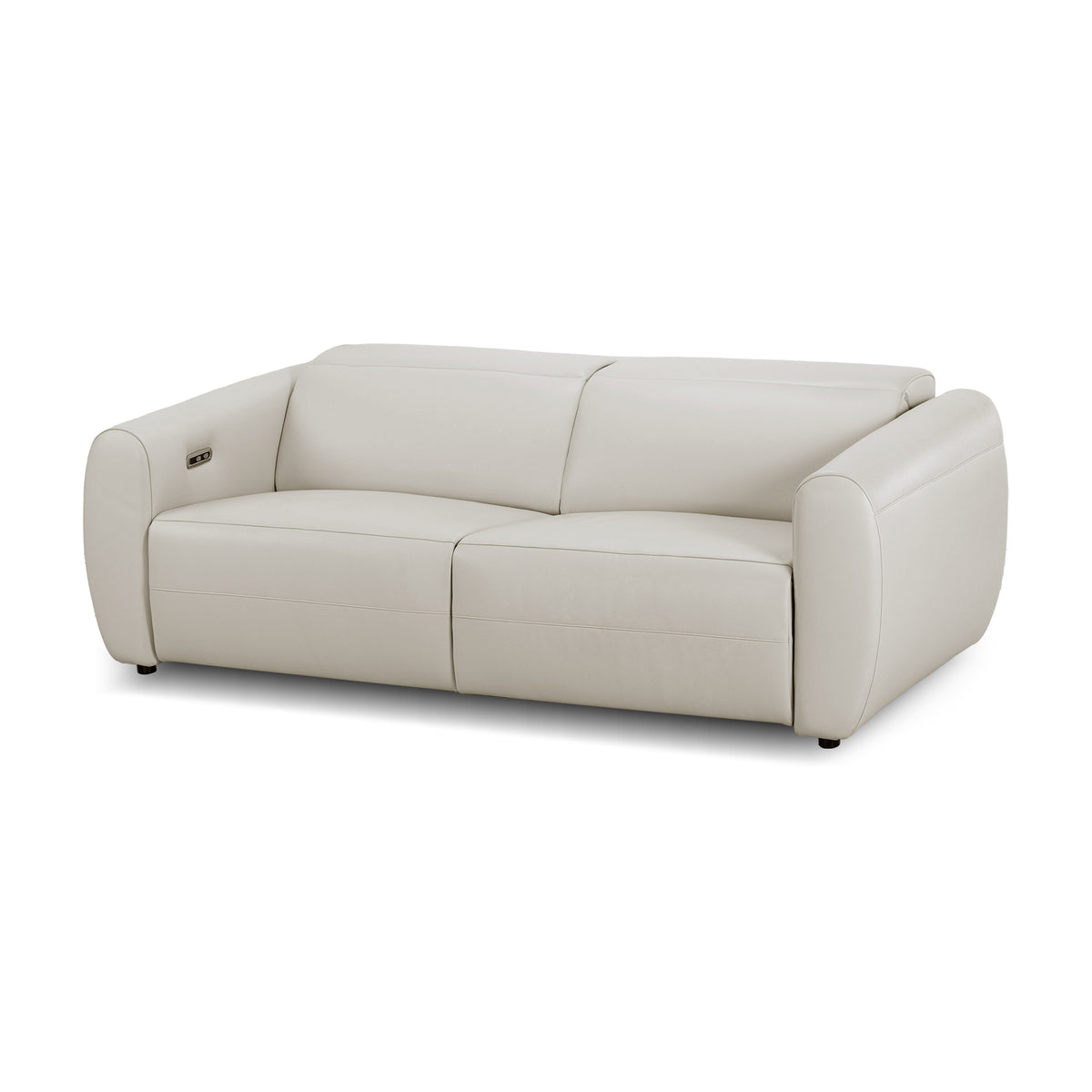 Modern cream-colored sofa on a white background