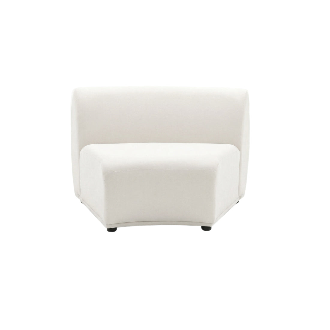 White armless corner chair on white background