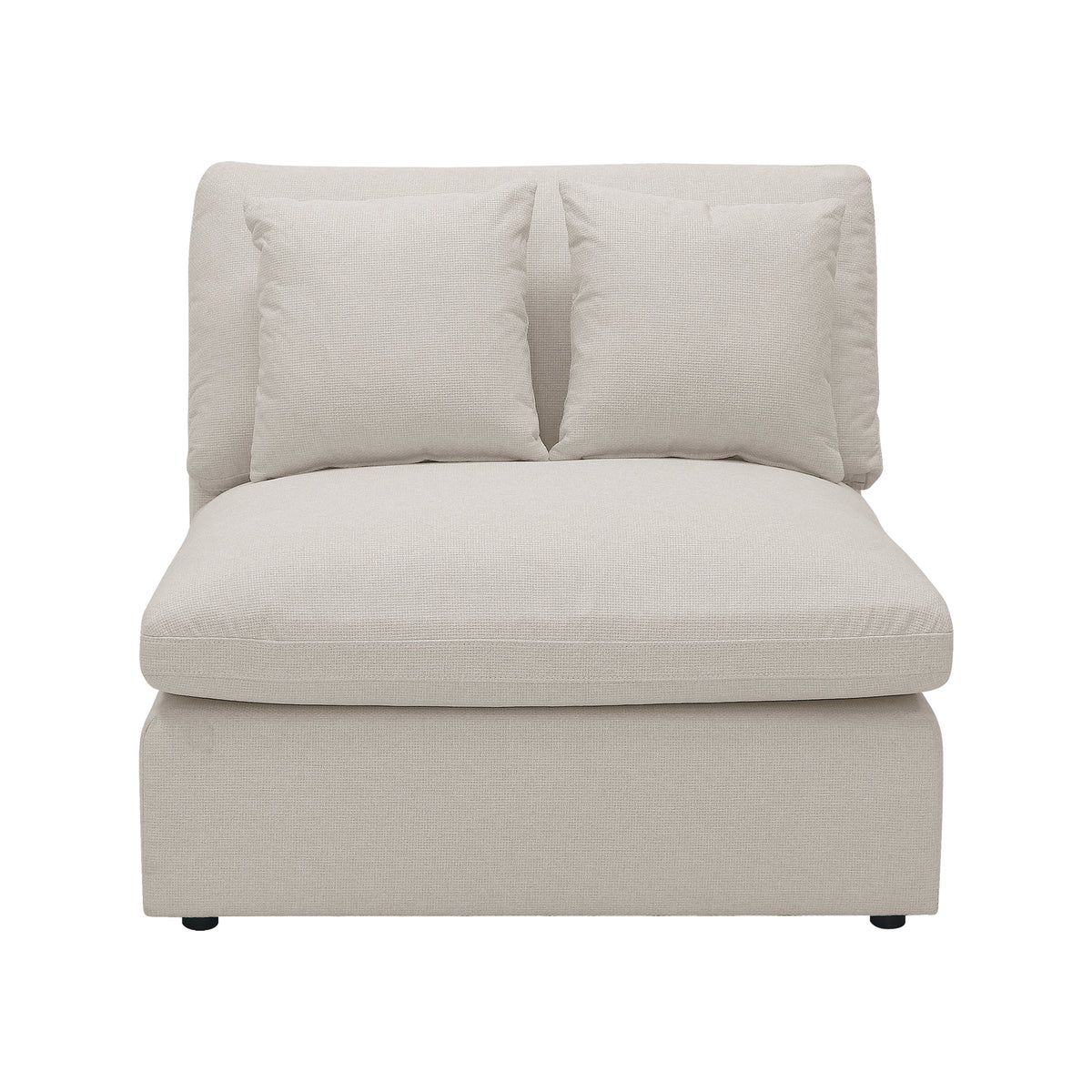 Light beige modular chair section on a white background