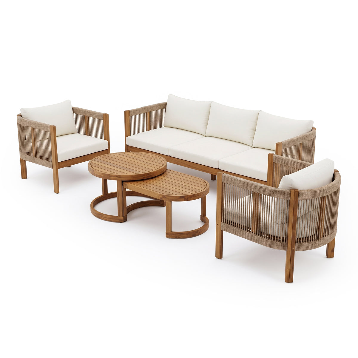 Complete outdoor furniture set on a white background