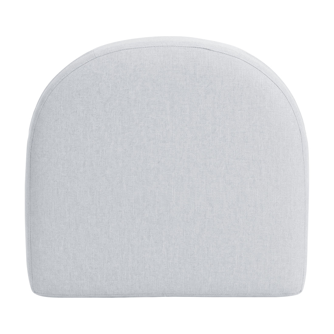 Close-up of a light grey backrest cushion on a white background