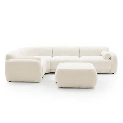 Sectional sofa with ottoman on a white background