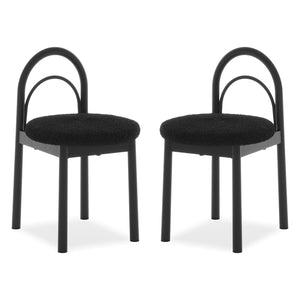 Sasha Arched Boucle Dining Chair in Black (Set of 2)