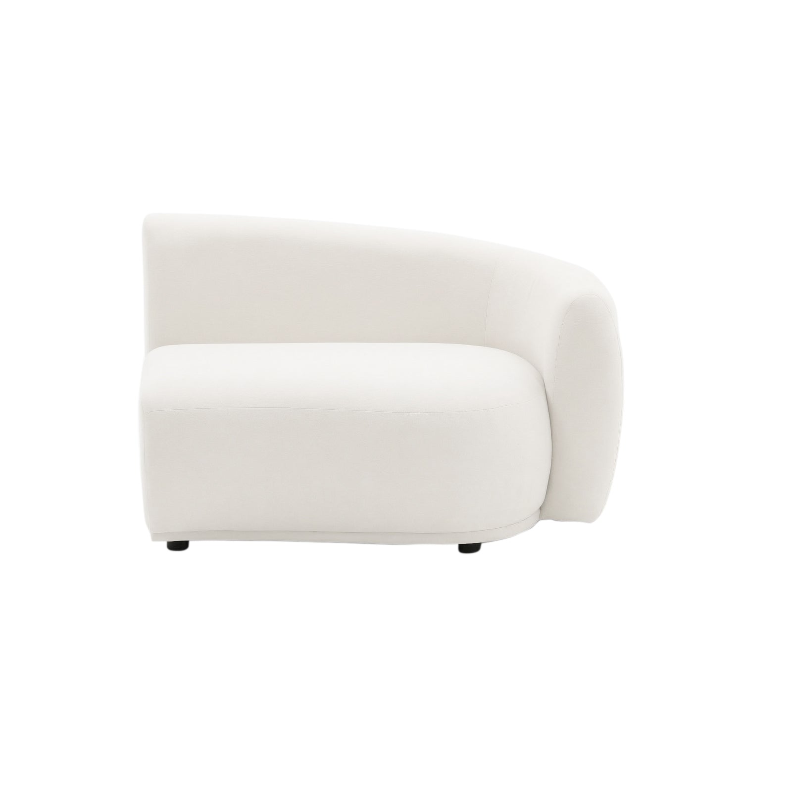 White minimalist corner sofa on white background