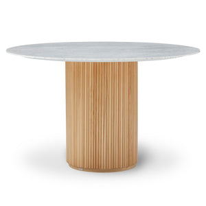 Gracie 120cm Round Dining Table in Real Carrara Marble
