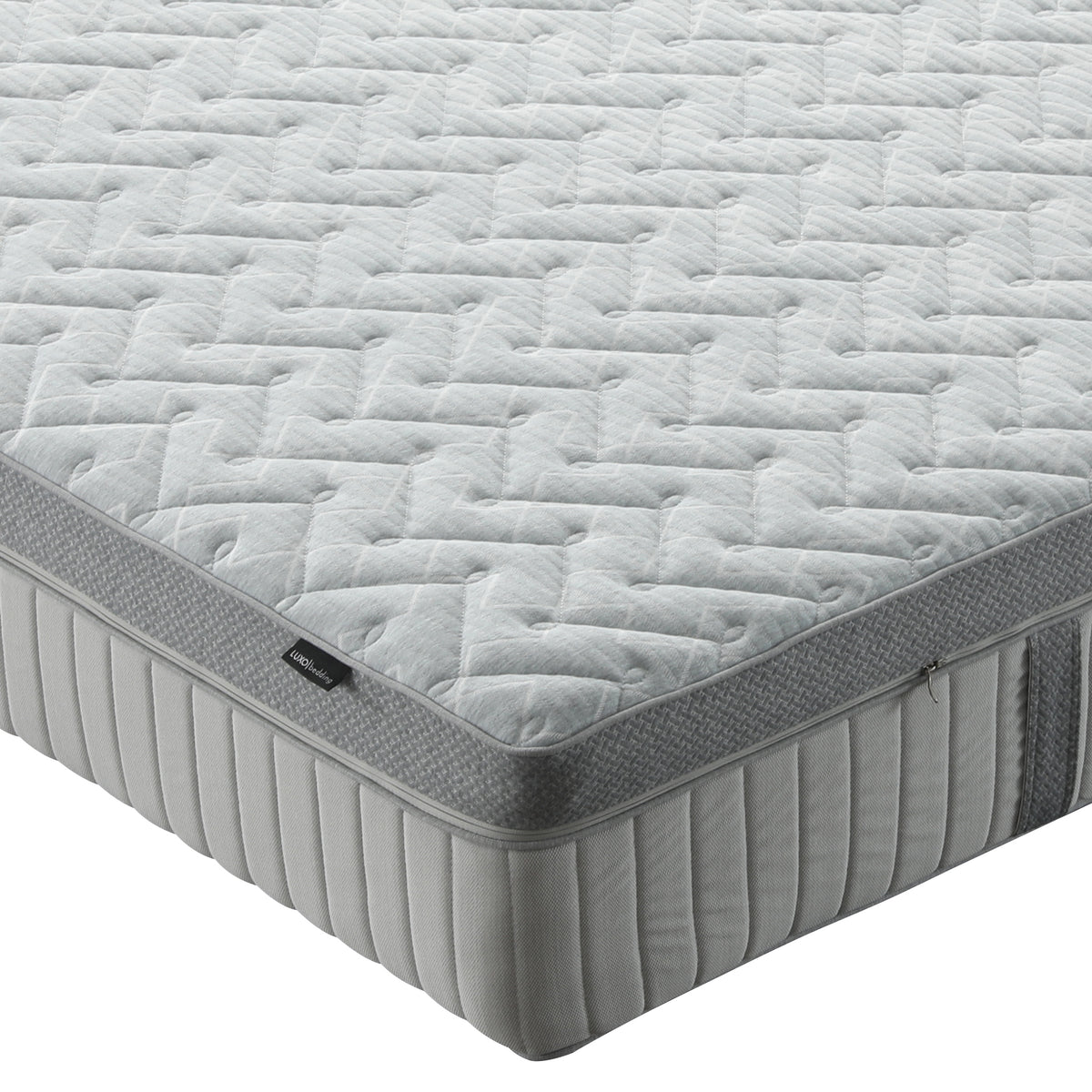 Mattress photographed on a white background showing most of the full product