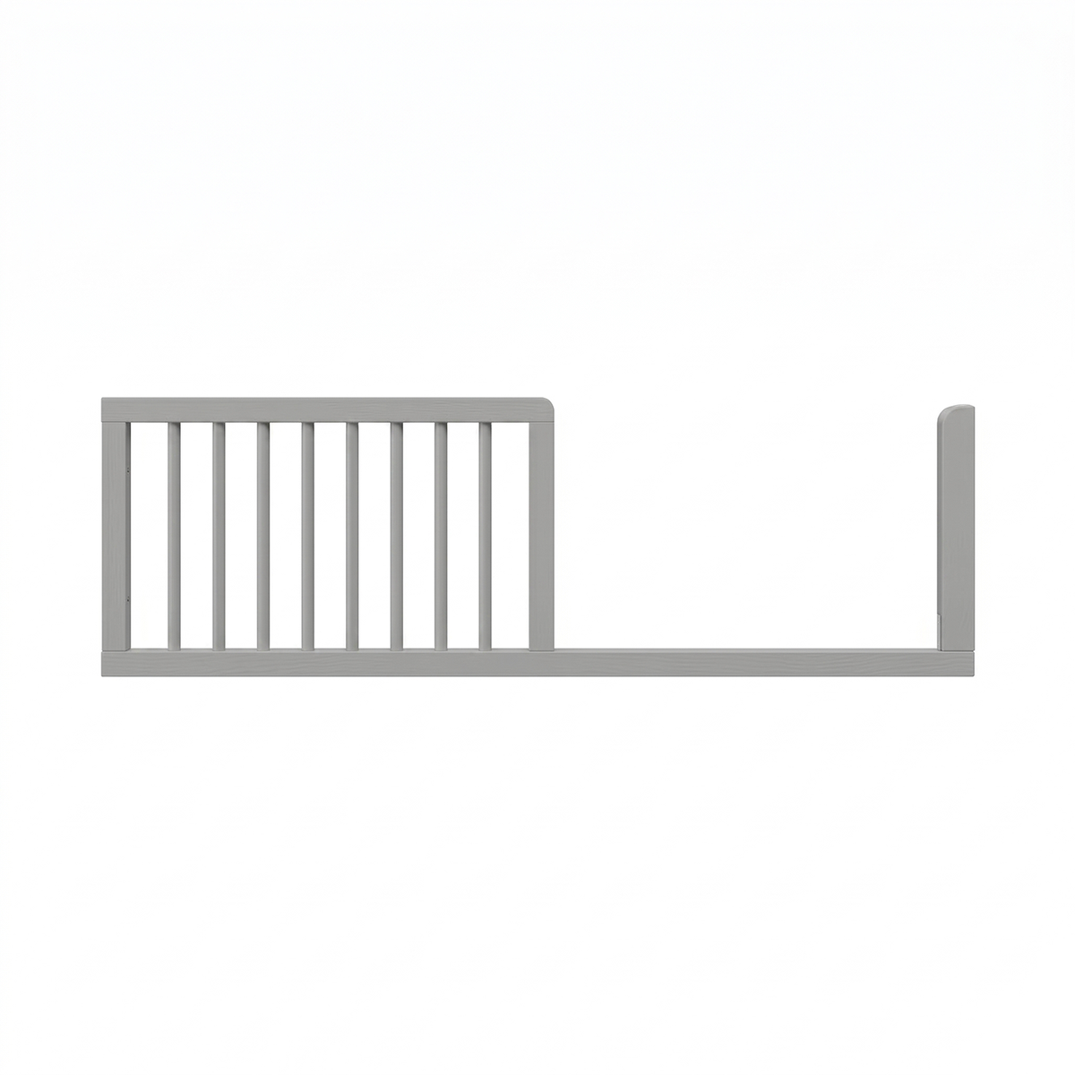 Gray bed guardrail on white background