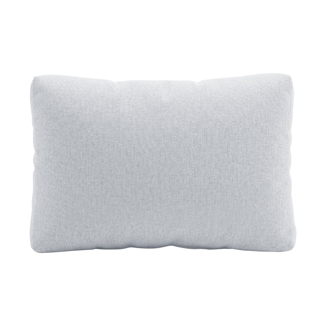 Light grey rectangular pillow on a white background