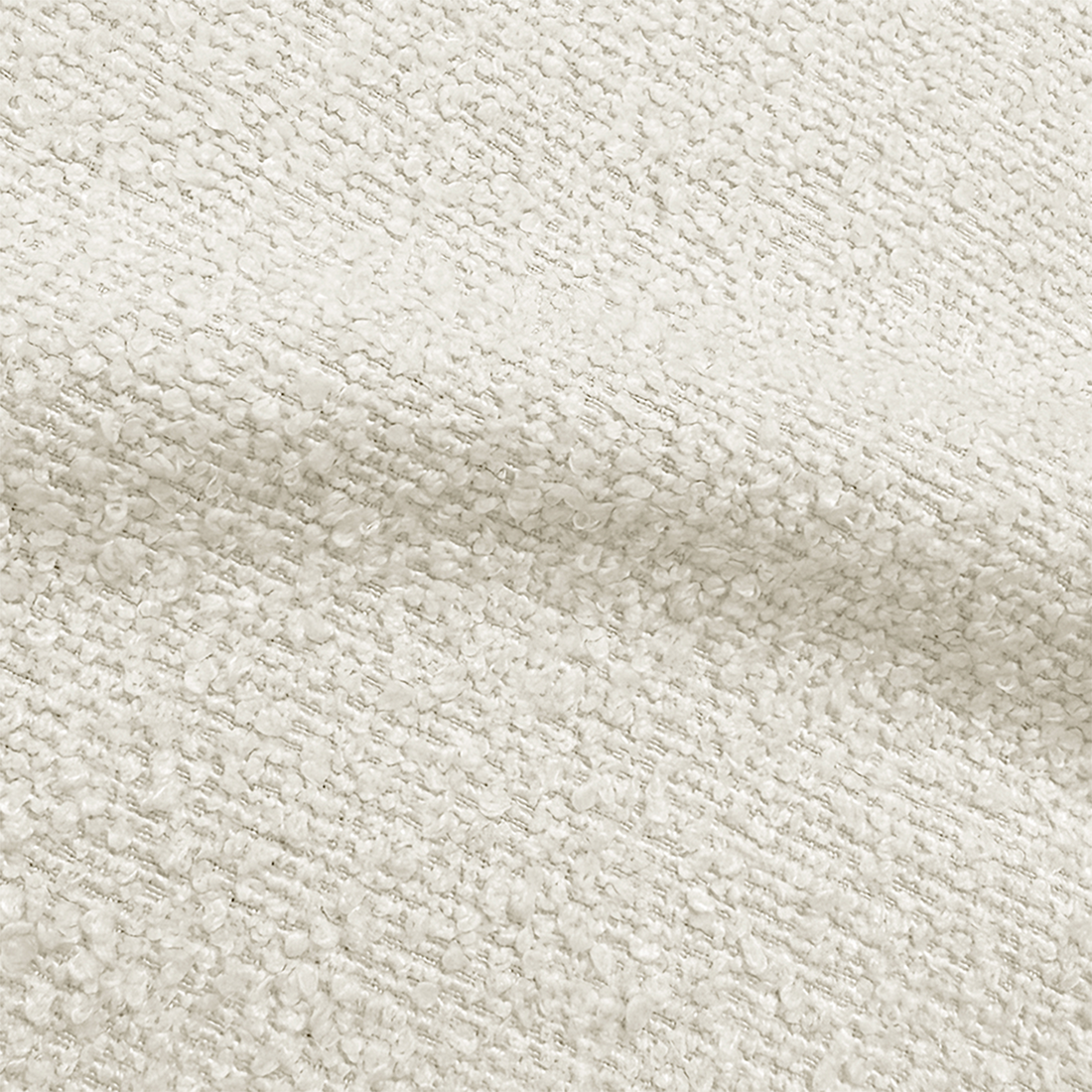 Close-up of cream bouclé fabric texture